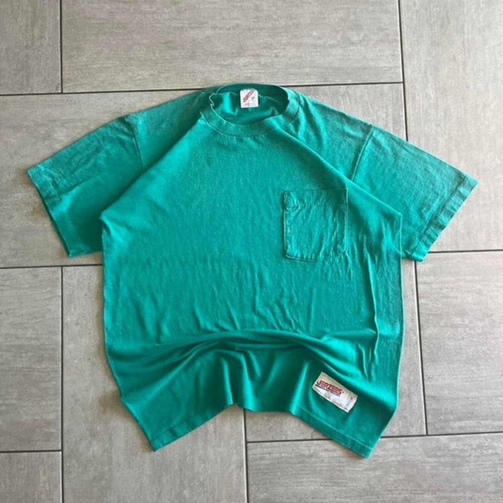 Vintage 90s Jerzees‎ green pocket tee #skater